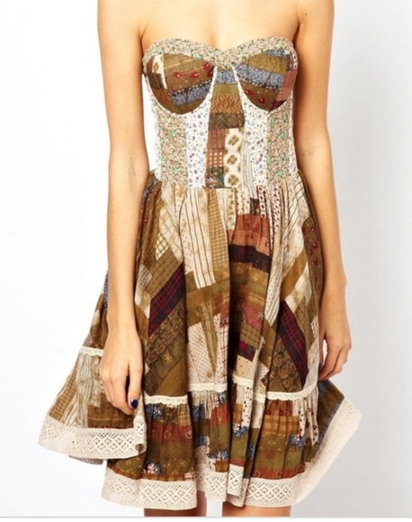 Denim & Supply Ralph Lauren Dresses & Skirts - Denim and Supply strapless boho patchwork dress